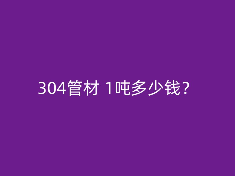 304管材 1噸多少錢?